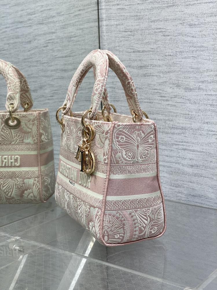 Dior Lady D-Lite embroidery Bag 24cm 44532 Mirror  Boutique