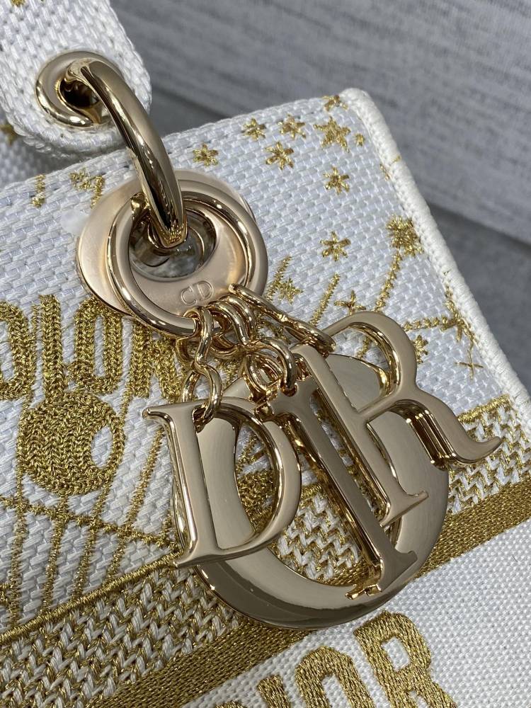 Dior Lady D-Lite embroidery Bag 24cm 44532 Mirror  Boutique