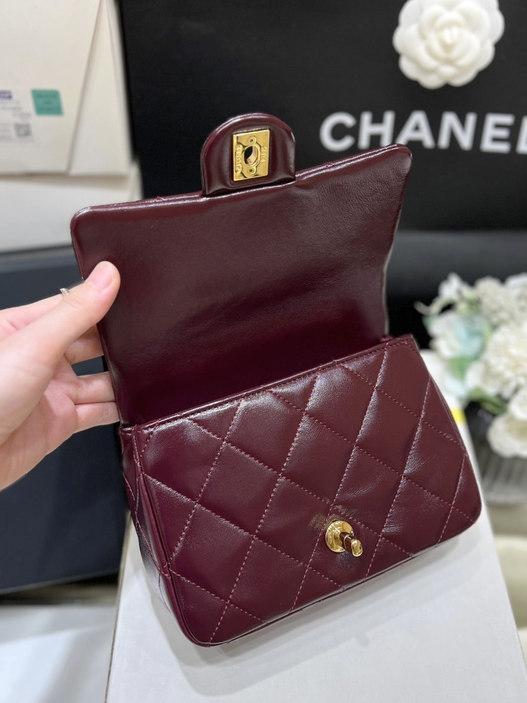 Chanel 24B Mini Flap with Top Handle AS5032 Genuine level（99%）