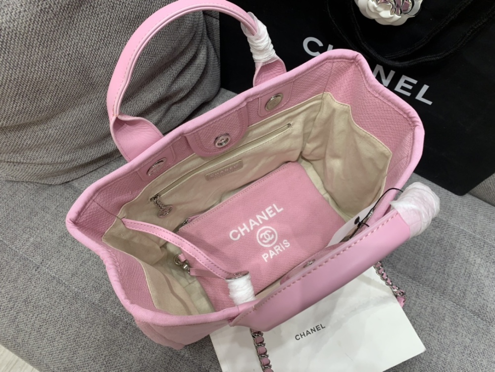 Chanel 22S beach Tote shopping bag  34cm mirror boutique