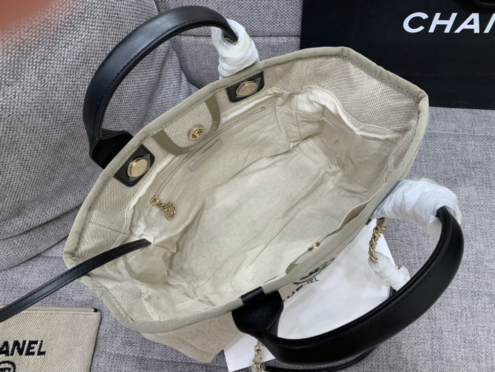 Chanel 22S beach Tote shopping bag  34cm mirror boutique