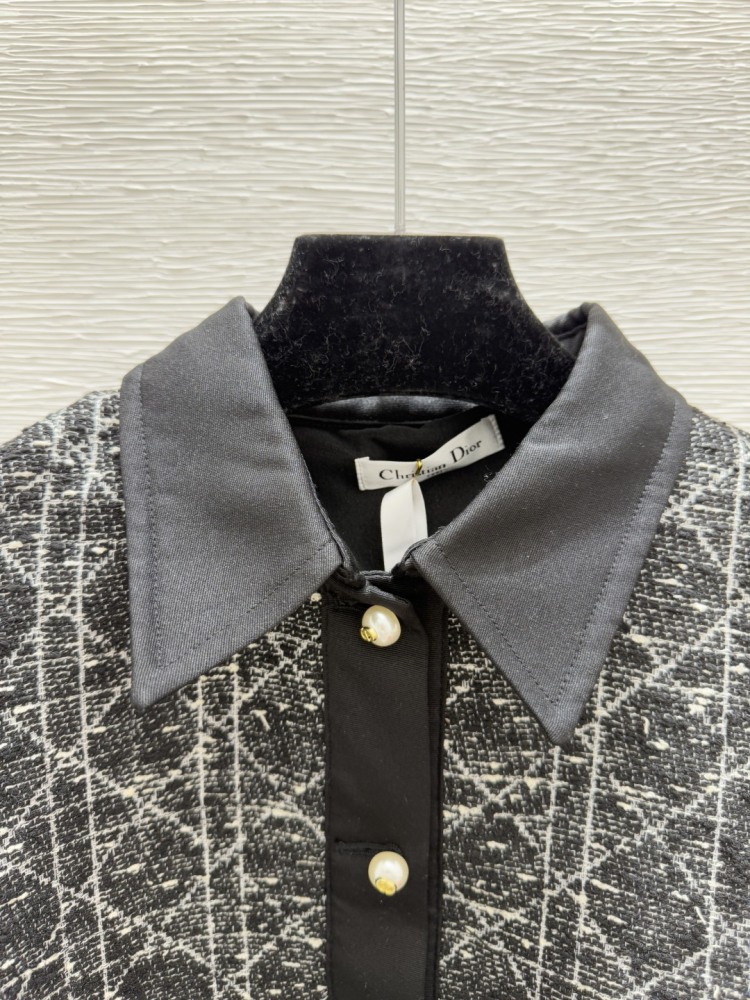Dior New Early Autumn Contrast Diamond Lapel Chanel Style Cardigan mirror boutique