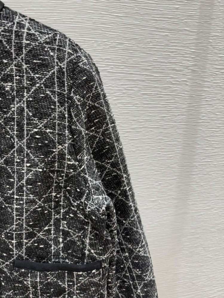 Dior New Early Autumn Contrast Diamond Lapel Chanel Style Cardigan mirror boutique