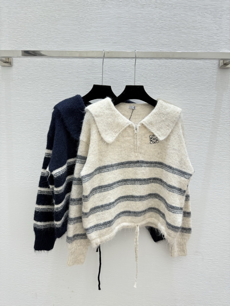 Loewe New for early autumn: contrast striped lapel knitted long sleeves mirror boutique