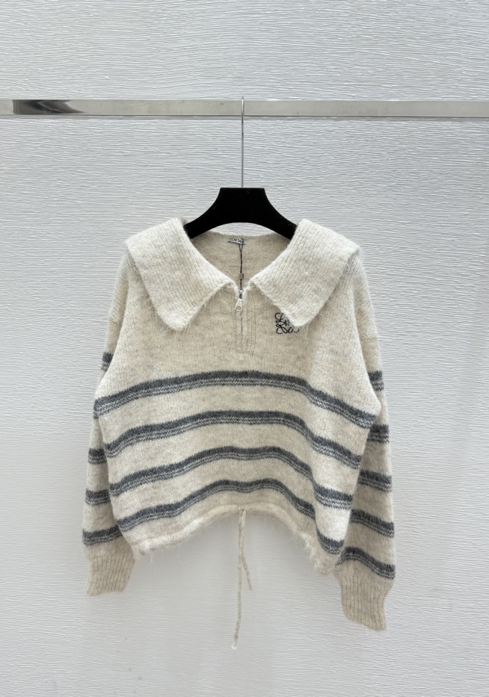 Loewe New for early autumn: contrast striped lapel knitted long sleeves mirror boutique
