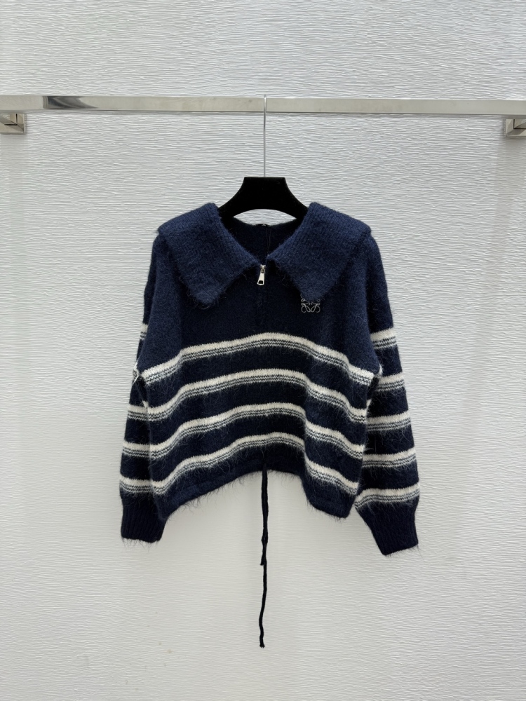 Loewe New for early autumn: contrast striped lapel knitted long sleeves mirror boutique