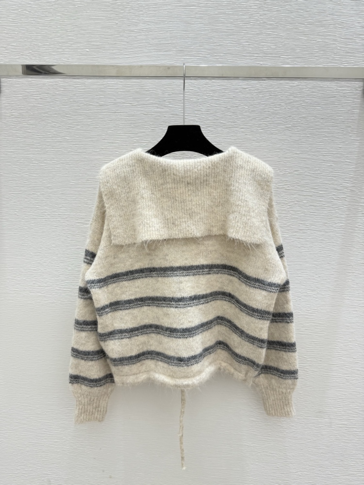 Loewe New for early autumn: contrast striped lapel knitted long sleeves mirror boutique
