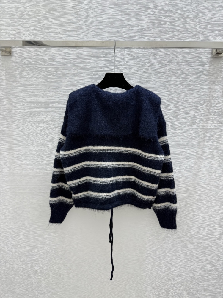 Loewe New for early autumn: contrast striped lapel knitted long sleeves mirror boutique