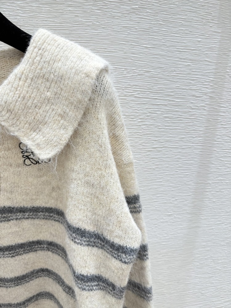 Loewe New for early autumn: contrast striped lapel knitted long sleeves mirror boutique