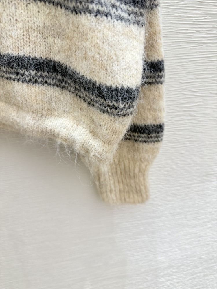 Loewe New for early autumn: contrast striped lapel knitted long sleeves mirror boutique