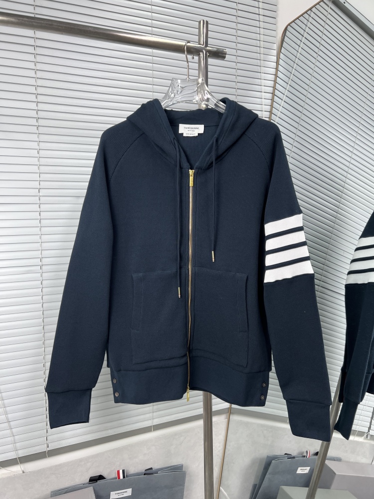𝗧𝗵𝗼𝗺 𝗕𝗿𝗼𝘄𝗻𝗲 Upgraded waffle four-bar zip-up hoodie jacket mirror boutique