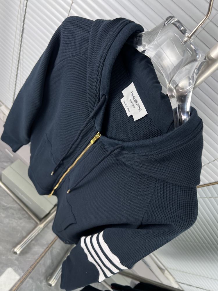 𝗧𝗵𝗼𝗺 𝗕𝗿𝗼𝘄𝗻𝗲 Upgraded waffle four-bar zip-up hoodie jacket mirror boutique