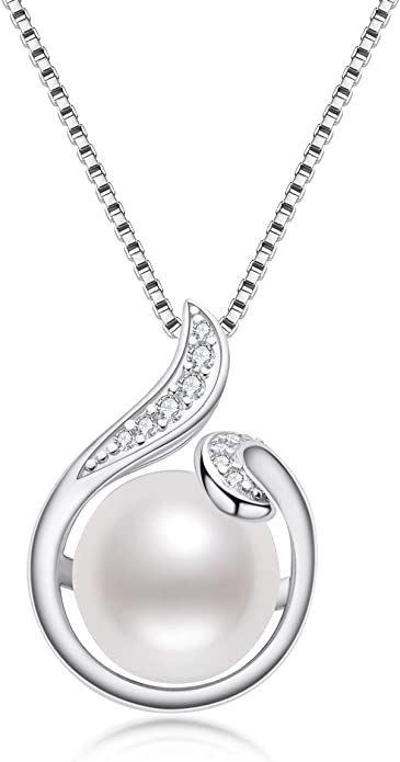 ZHUDJ 100% Natural Freshwater Pearl Cage Pendant for Women Silver 925  Jewelry White Pearl Necklace with