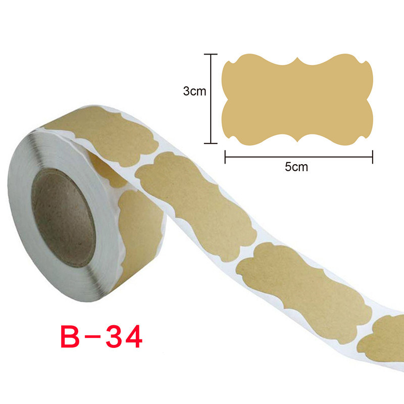 Autocollants en rouleau Kraft brun naturel de style chaud, étiquette décorative pour cadeau, 250 étiquettes par rouleau, étiquette d'article de calendrier