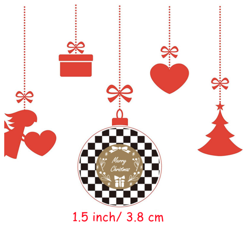 red roll round Christmas sticker