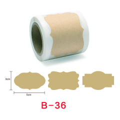 Autocollants en rouleau Kraft brun naturel de style chaud, étiquette décorative pour cadeau, 250 étiquettes par rouleau, étiquette d'article de calendrier