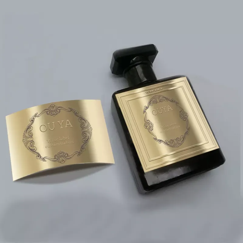OUYA – étiquette métallique personnalisée en relief 3d, autocollant métallique de haute qualité, autocollant de bouteille de parfum pour l'emballage
