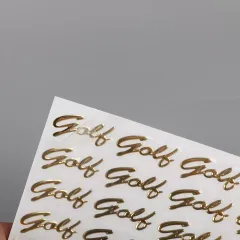 Autocollants personnalisés avec logo en métal fin 3D doré, étiquette autocollante transparente en métal