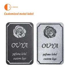 Manufacturers custom packaging metal logo perfume sign trademark metal sticker