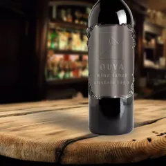 Étiquette autocollante personnalisée pour corps de bouteille de vin en acier inoxydable métallique 3D, étiquette privée