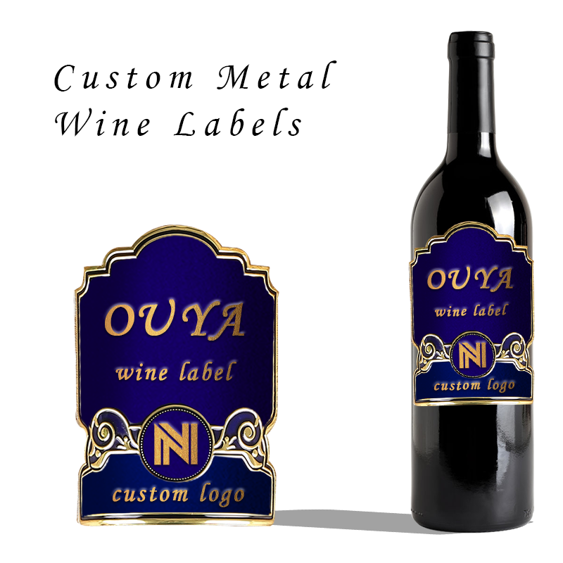 OUYA engraved custom aluminium perfume wine bottle sticker label for private brand logo