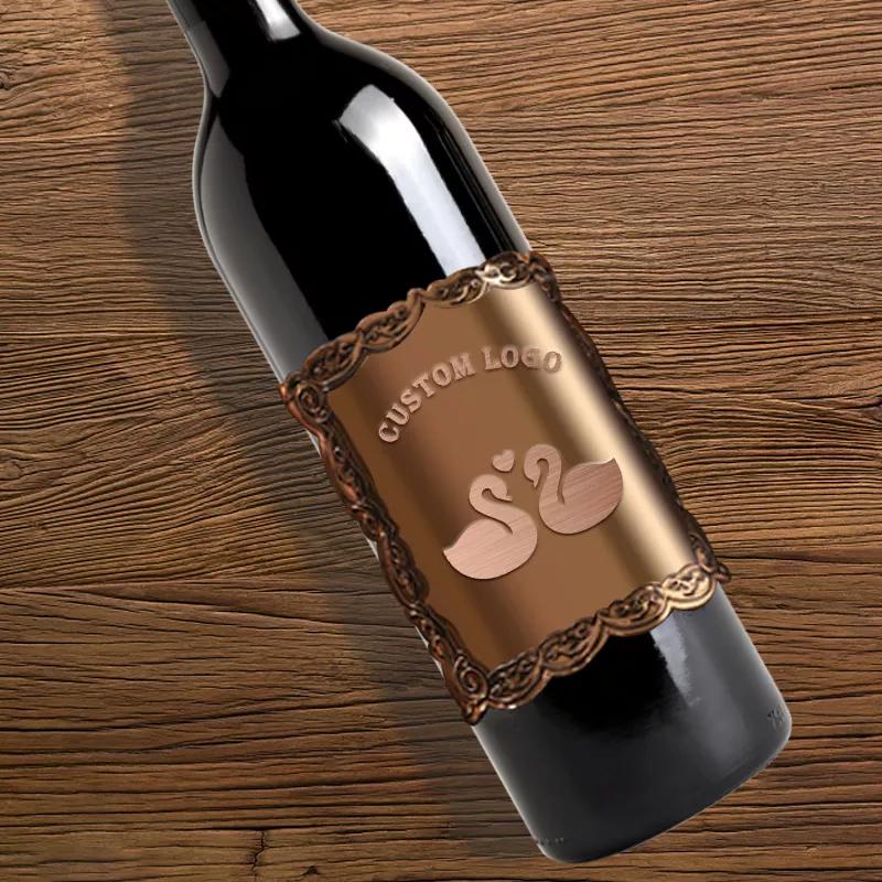 wholesale custom made Best Selling Custom Label Stickers Luxury Printing Metal Wine Label