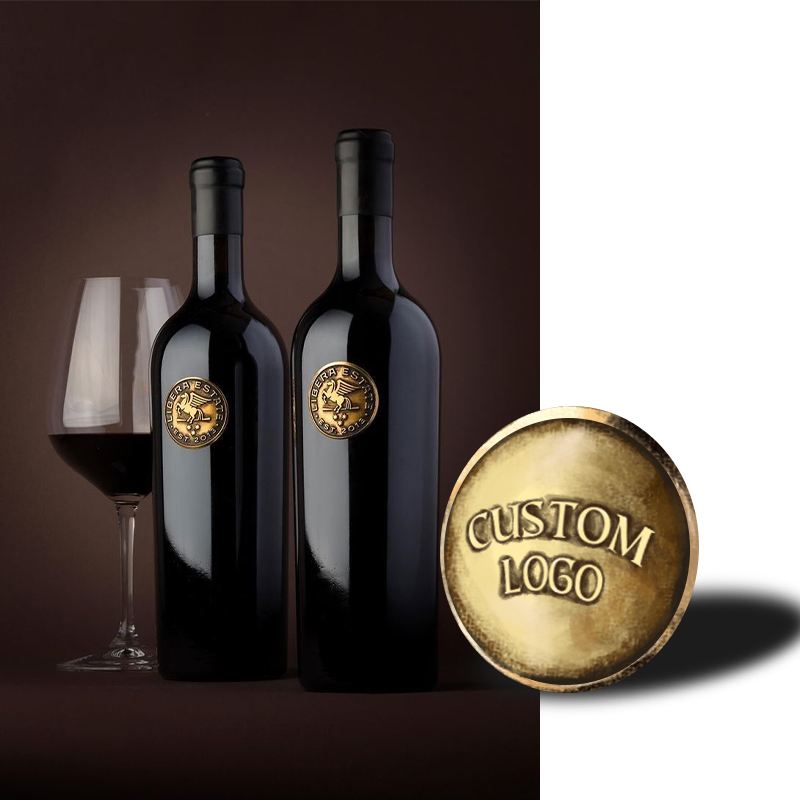 Etichette personalizzate in metallo per vino, logo aziendale, creazione di etichette di lusso personalizzate in metallo, adesivi con logo in metallo per bottiglie di profumo.
