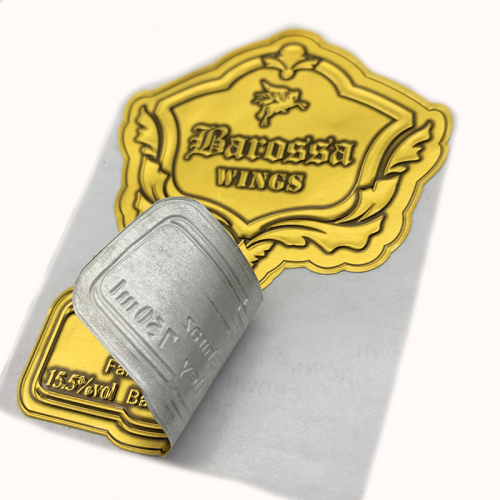 Adesivi personalizzati in metallo sottile con rilievo e lamina d'oro per flaconi di profumo, etichette con nome, etichette del marchio e adesivi con logo.