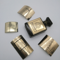 Étiquette de bouteille en aluminium personnalisée en relief, Logo en métal, autocollant en métal de parfum, étiquette de vin en métal, étiquettes de marque