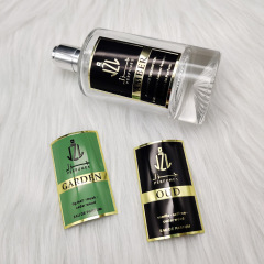 Étiquettes personnalisées en aluminium et métal, étiquette de nom OEM, Design de luxe, étiquette de bougie en or gaufré, Logo autocollant de parfum, autocollant de Logo