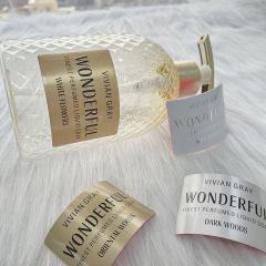 Étiquettes autocollantes de luxe personnalisées en aluminium gaufré, avec Logo, étiquette privée cosmétique, autocollant métallique pour bouteille de parfum