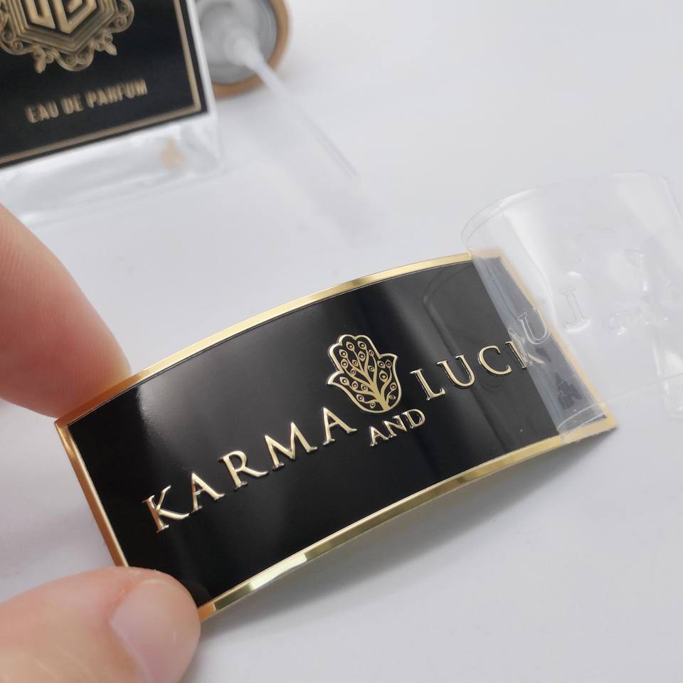 Custom Sticker Logo Embossed Metal Label Brand Perfume Logo Stickers Designed For Custom Stickers