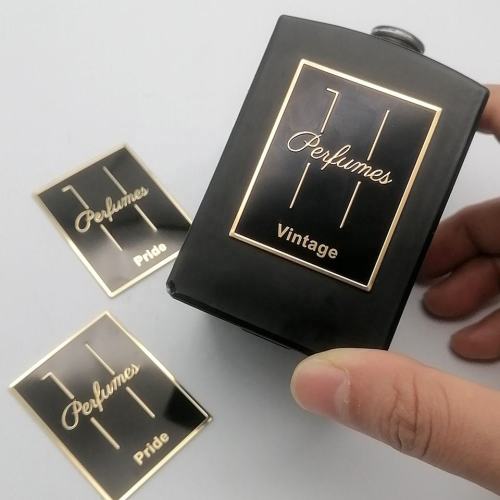 Autocollant personnalisé avec Logo en métal gaufré, étiquette de marque de parfum, conçu pour les autocollants personnalisés