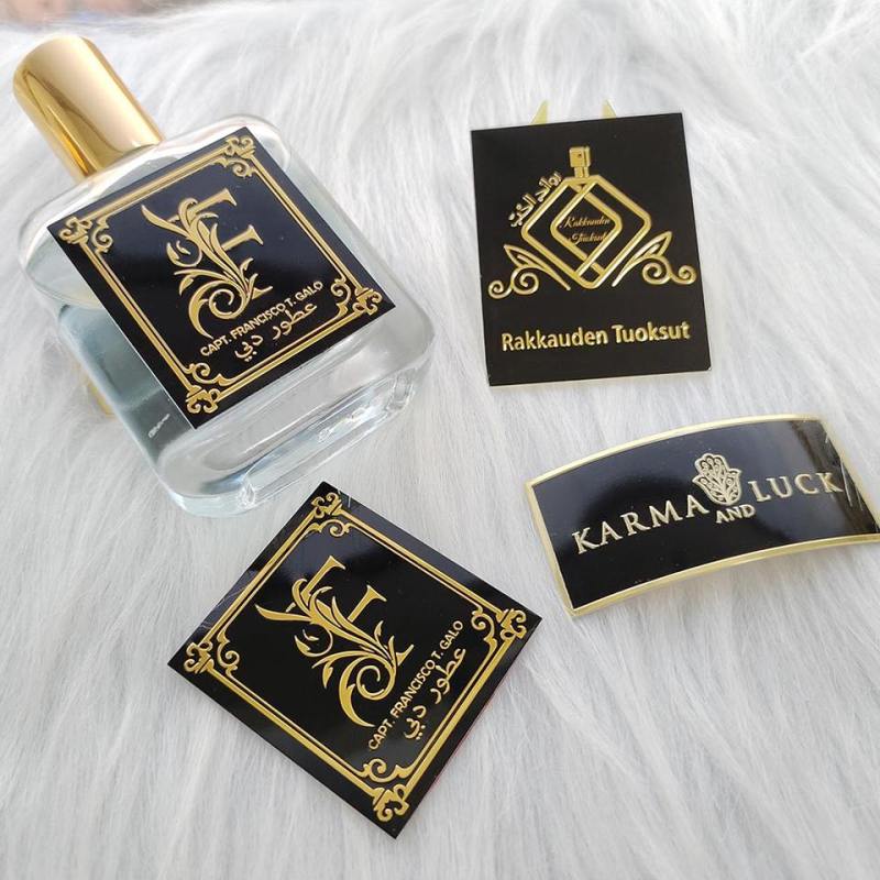 Custom Sticker Logo Embossed Metal Label Brand Perfume Logo Stickers Designed For Custom Stickers