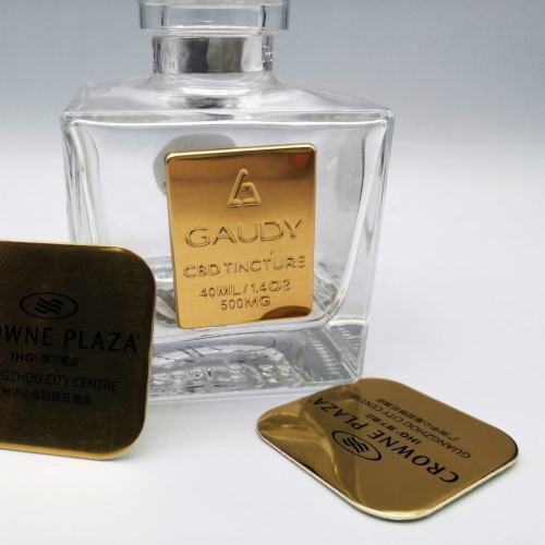 Étiquette de LOGO personnalisée, parfum d'air rafraîchissant, décoration de luxe pour la maison, nouvelles étiquettes de parfum, autocollants en métal plaqué or