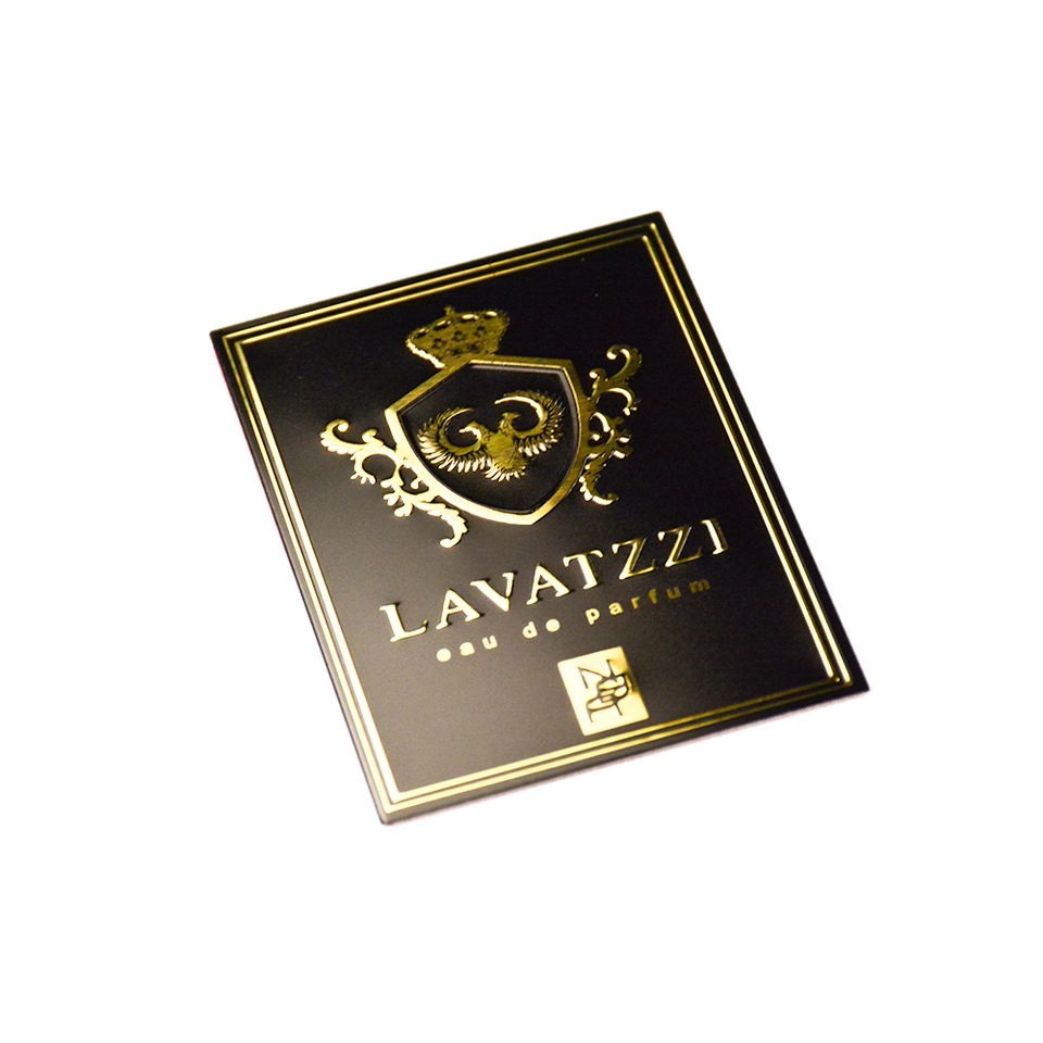 Fashion Luxury Black Gold Metal Aluminum Logo Sticker for Perfume Bottle Label 2023 New