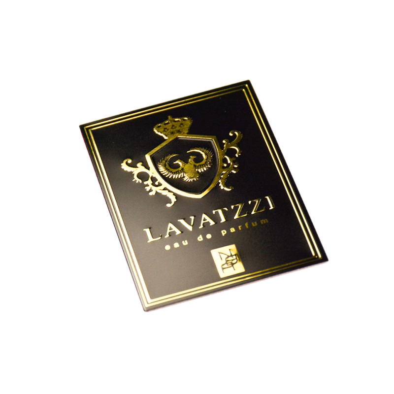 Fashion Luxury Black Gold Metal Aluminum Logo Sticker for Perfume Bottle Label 2023 New
