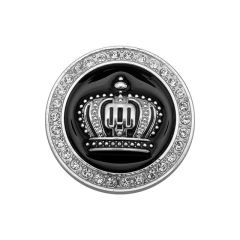 2023 Golden Silver Fashion 3D Diamond Crystal Crown Tagges Custom Logo Sticker Metal Plate Sticker Embossed For Label Stickers