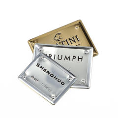 2023 Mode 3D Diamant Cristal Doré Argent Étiquettes Logo Personnalisé Autocollant Plaque Métallique Autocollant En Relief Plaque signalétique Étiquette En Aluminium Autocollants