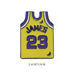 Plated Gold Custom Logo Metal Clothing Label Basketball Metal Badge, Sports Star Pin, Creative Gift for Fans & Couples
