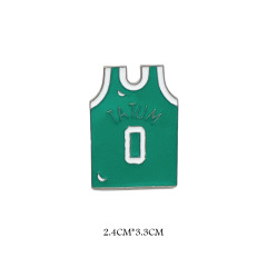 Plated Gold Custom Logo Metal Clothing Label Basketball Metal Badge, Sports Star Pin, Creative Gift for Fans & Couples