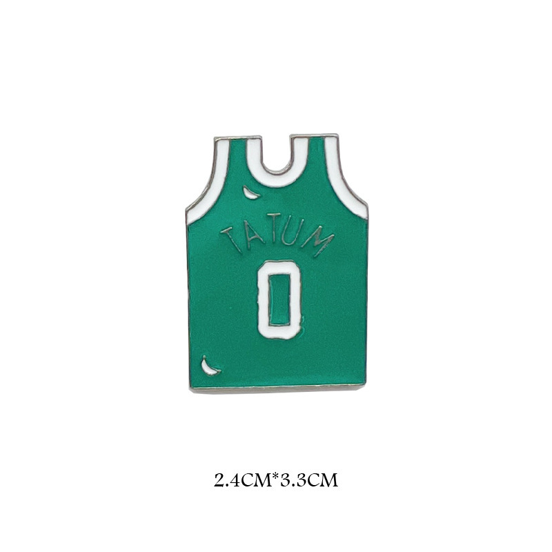 Plated Gold Custom Logo Metal Clothing Label Basketball Metal Badge, Sports Star Pin, Creative Gift for Fans & Couples