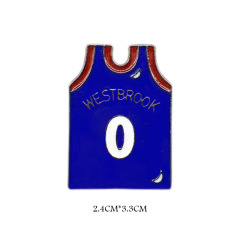 Plated Gold Custom Logo Metal Clothing Label Basketball Metal Badge, Sports Star Pin, Creative Gift for Fans & Couples