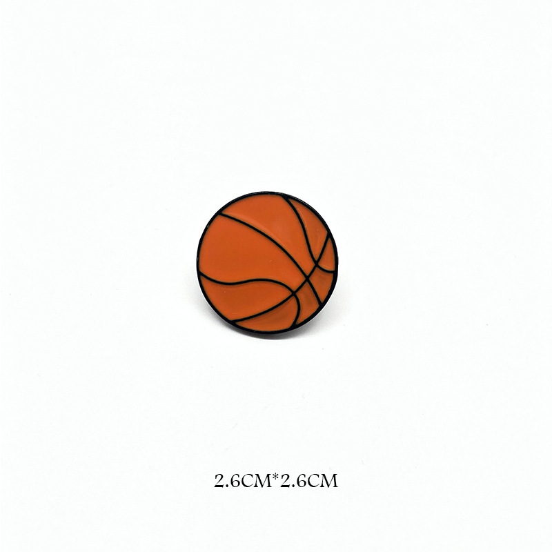 Plated Gold Custom Logo Metal Clothing Label Basketball Metal Badge, Sports Star Pin, Creative Gift for Fans & Couples