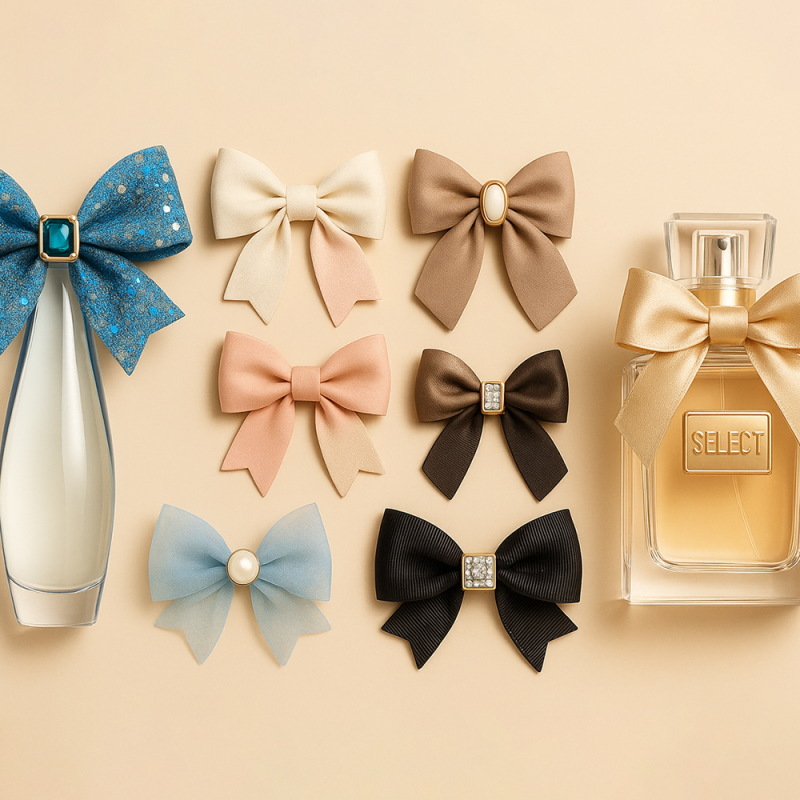 Custom Luxury Bow Accessories for Perfume Bottles, Gift Boxes, and Fashion Packaging