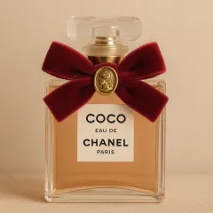 Custom Perfume Bottle Velvet Bows with Metal Charms | Holiday & Seasonal Decorative Accessories