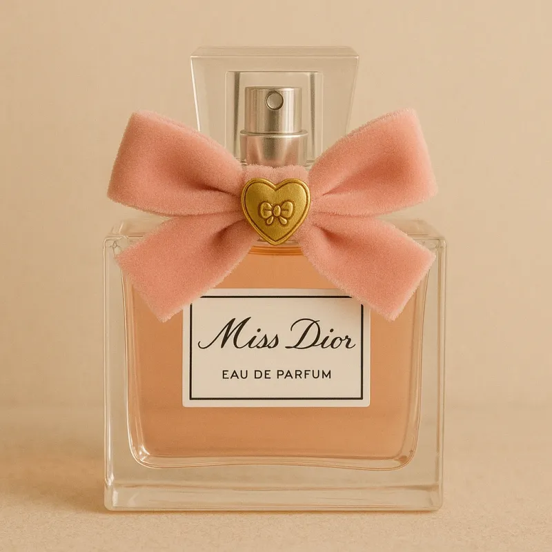 Custom Perfume Bottle Velvet Bows with Metal Charms | Holiday & Seasonal Decorative Accessories