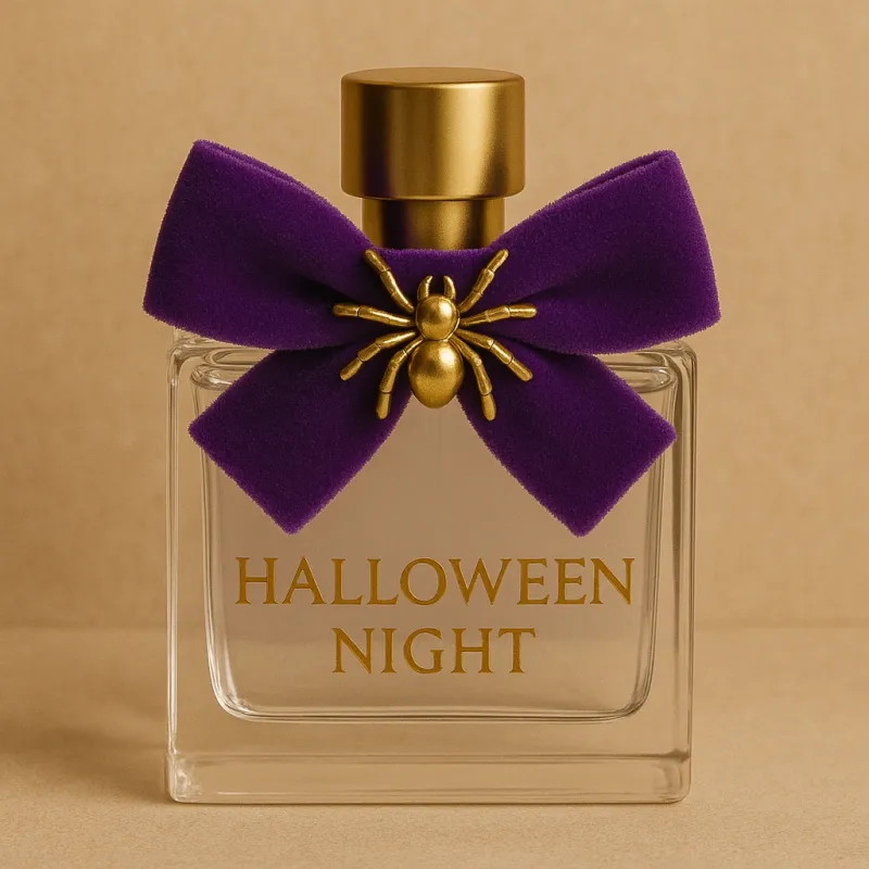 Custom Perfume Bottle Velvet Bows with Metal Charms | Holiday & Seasonal Decorative Accessories