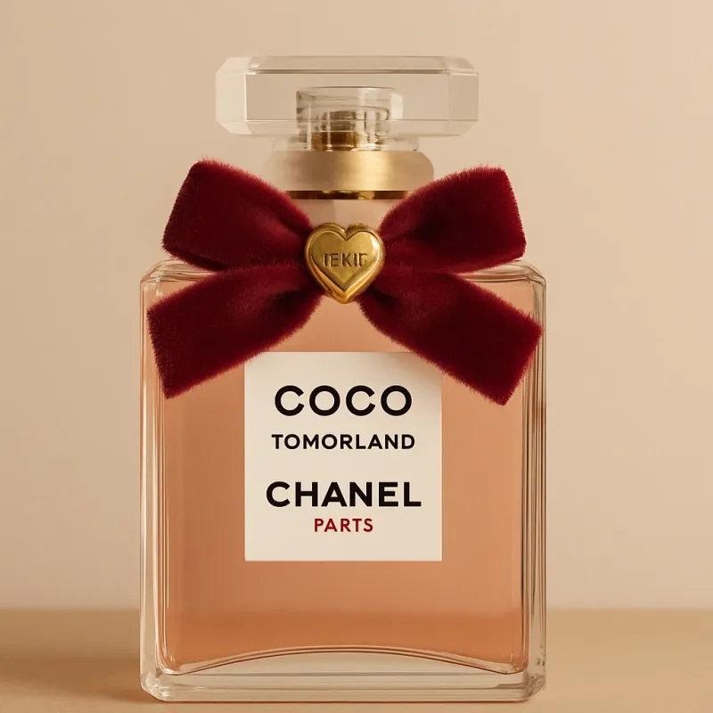 Custom Perfume Bottle Velvet Bows with Metal Charms | Holiday & Seasonal Decorative Accessories