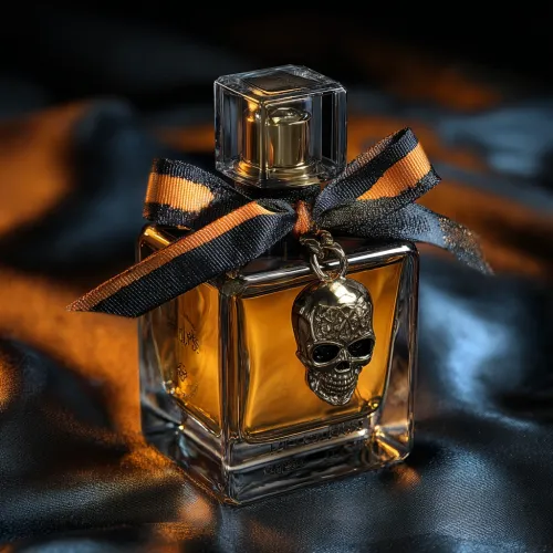 Flaconi di profumo di Halloween con fiocchi personalizzati e ciondoli in metallo | Confezioni stagionali di lusso